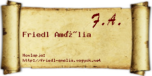 Friedl Amália névjegykártya