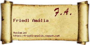 Friedl Amália névjegykártya